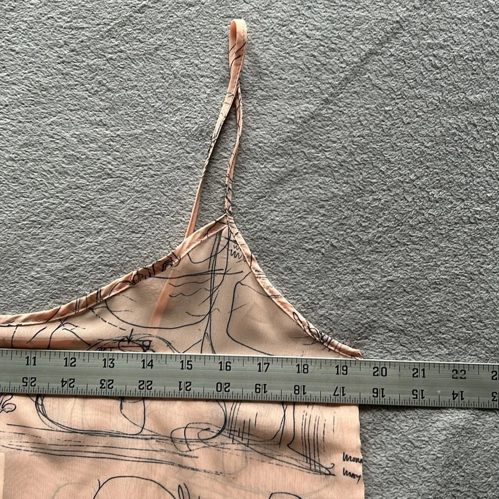 American Apparel | Womens Chiffon Morris Charney 1976 Sketch Cami Tank - Size M - Picture 9 of 9